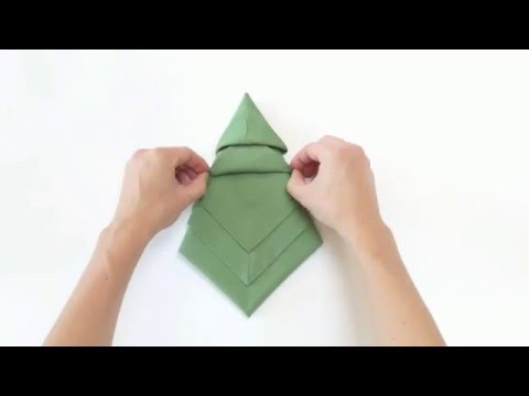 Christmas Tree Napkin Fold ხელსახოცის დეკორატიული კეცვა