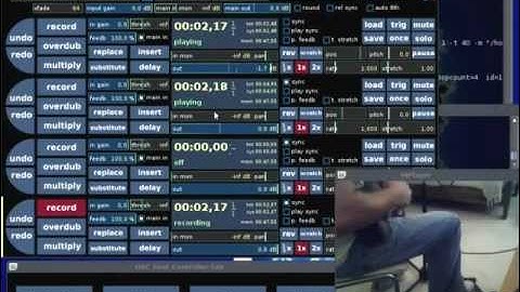 Loops with SooperLooper and OSC pedal.