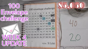 100 ENVELOPE CHALLENGE | WEEK 4 UPDATE |SAVE $5,050 IN 1 YEAR |$1 SAVINGS CHALLENGE FOR 2021