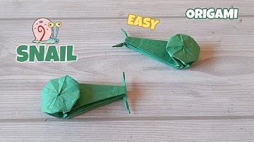 EASY ORIGAMI SNAIL TUTORIAL PERFECT FOR SPONGEBOB FAN|DIY SNAIL PAPERCRAFT STEP BY STEP FOLDING