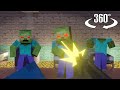 360° Zombie Apocalypse - Minecraft Horror Animation [VR] 4K Video