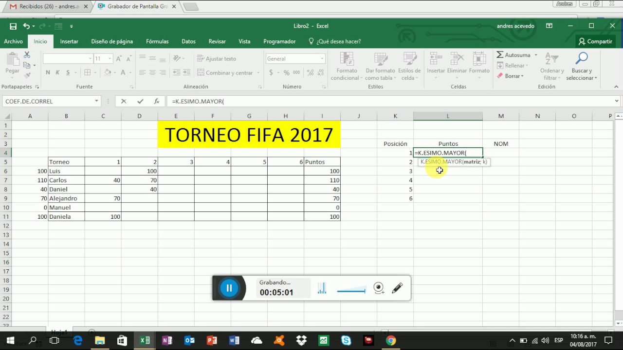 Hacer resta en excel