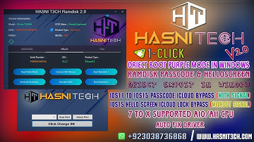 HASNI T3CH Ramdisk V2 0 Windows Tool Bypass Hello Screen IOS 15 Without Jailbreak Auto Fix Driver