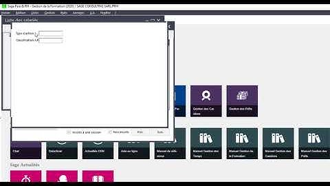 GESTION DES FORMATIONS AVEC LE  PROGICIEL SAGE PAIE ET RH