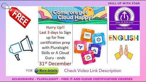 ACLOUDGURU - PLURALSIGHT - 5 ESSENTIAL CERTIFICAITON COURSES FOR FREE - ENGLISH