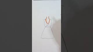 رسم فستان سهل وبسيط للمبتدئين easy dress drawingshorts