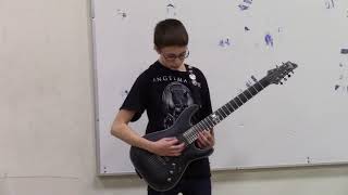 7th Grade Guitarist plays metal at his school talent show