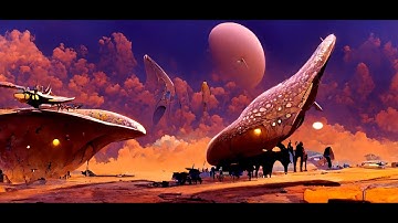 Mœbdean Vessels, a Disco Diffusion Slideshow of Vintage Science-Fiction (Mœbius/Roger Dean).