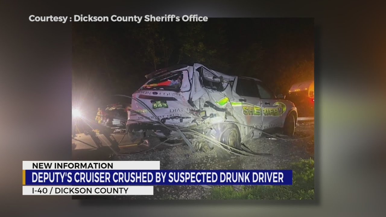 Suspected drunk driver crashes into Dickson County patrol vehicle - YouTube