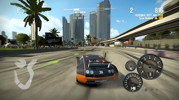 NFS Shift 2 Unleashed: 4WD Drift Works 1451HP Bugatti Veyron Supersport 16.4 on Miami Drift Course