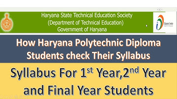 Syllabus of Haryana Polytechnic diploma for All Branches Students (HSBTE Session 2020-2021)
