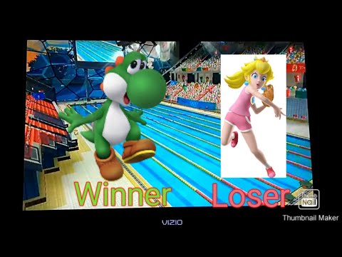 Mario And Sonic At The Olympic Games Team Peach Loses To Team Yoshi In 4x100m Freestyle