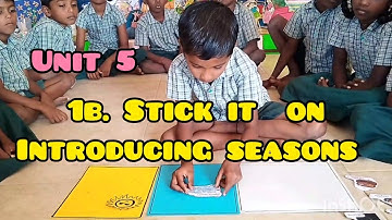 Term 3 Unit 5/1b.Warm up and Stick it on activity/English Ennum Ezhuthum/Introducing seasons
