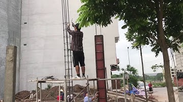 Thi công Dựng Cốp Pha Cột Nhà Cấp 4 Gác Lửng 4x15m | Mẫu Nhà Đẹp