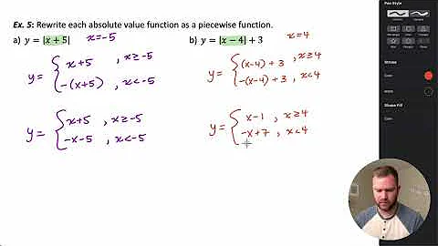 Writing an Absolute Value as a Piecewise Equation