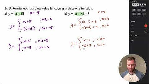 Writing an Absolute Value as a Piecewise Equation