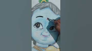 little Krishna drawing🙏  || #krishnaji drawing #sanjuarts-7 #youtubeshorts #viral #trending #shorts