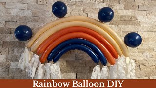 How to Make a Boho Rainbow Balloon – Blue Baby Shower and/or Birthday Decorations