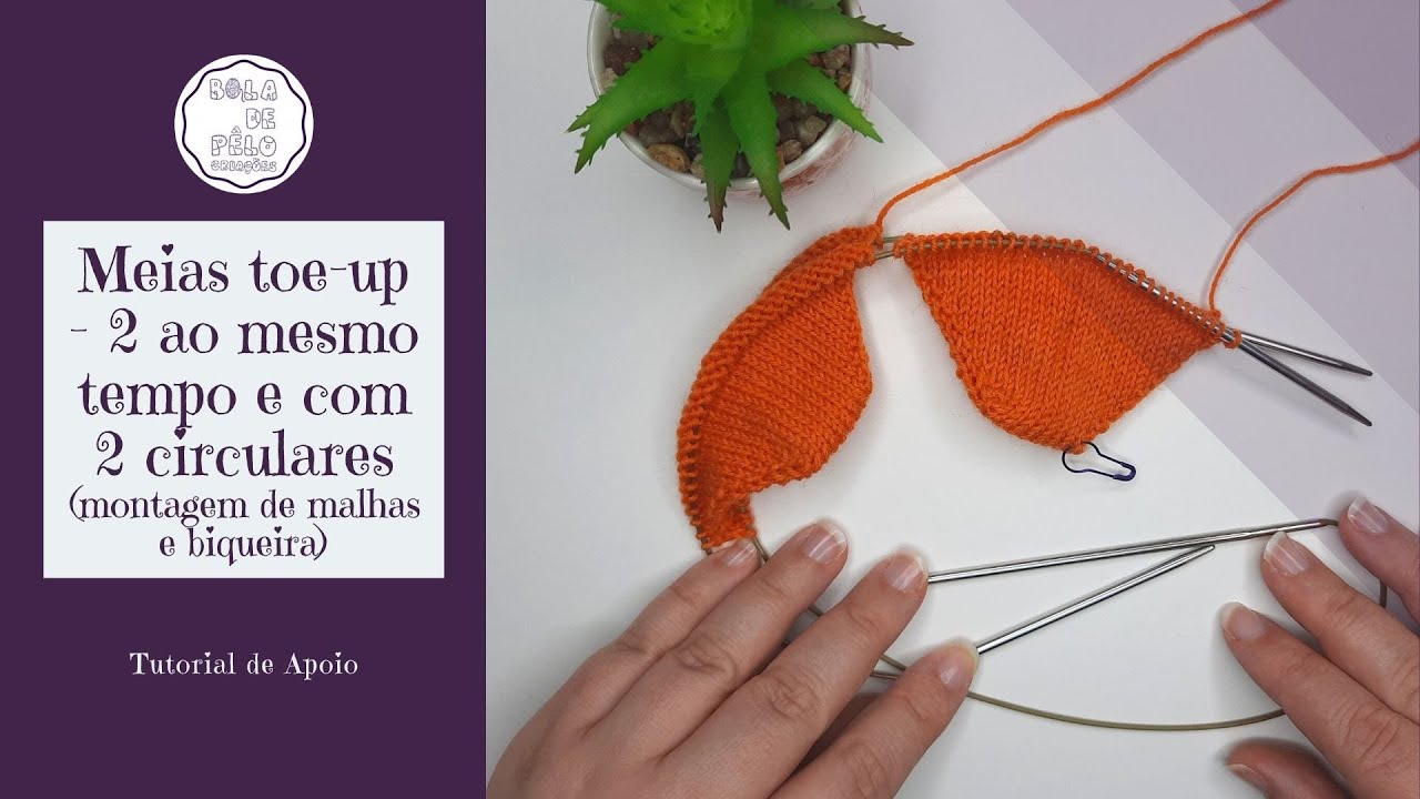 2 MEIAS AO MESMO TEMPO - toe up e com 2 circulares [TAAT toe-up socks with 2 circulars]