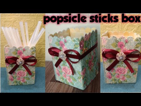 Beautiful Gift box with popsicle sticks  || storage box with ice cream sticks