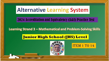 Video 237 - 2024 A&E Practice Test   LS 3 Math JHS Part 1