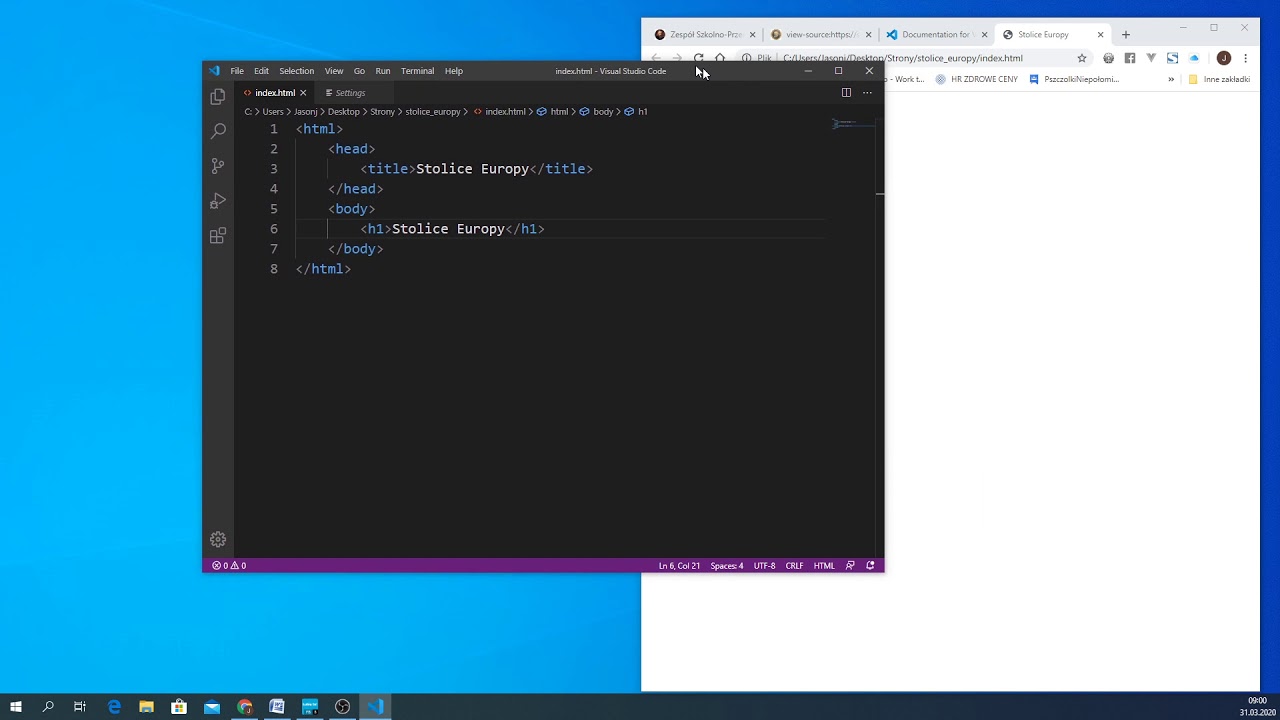 Tworzenie strony internetowej z wykorzystaniem języka HTML - cz.1 - YouTube