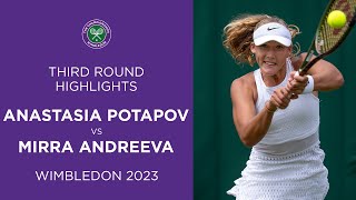 Anastasia Potapova vs Mirra Andreeva | Third Round Highlights | Wimbledon 2023