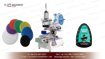 manual flat labeling machines|YQ machinery tabletop top side labeler for lid bottle