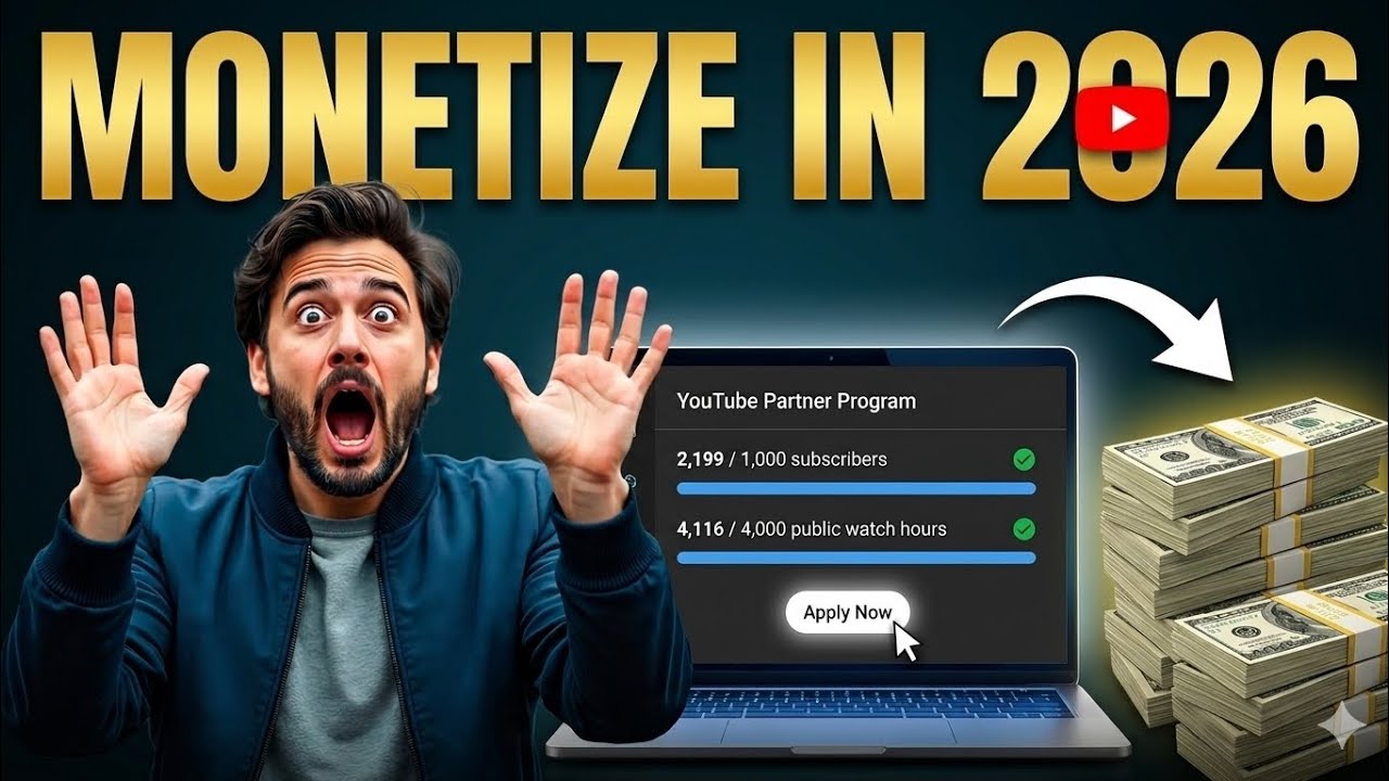How to Monetize YouTube Channel in 2026 | New Channel Live Apply (Full ...