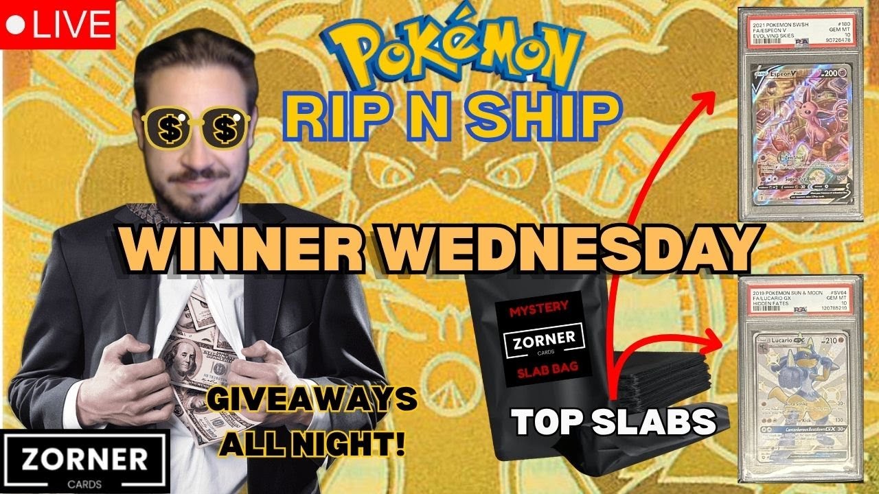 LIVE Pokemon RIP N SHIP ! GRADED CARDS ! GIVEAWAYS ! BOUNTIES ! - YouTube