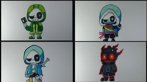 HOW TO DRAW 4 AMAZING SANS CHIBI VERY EASY