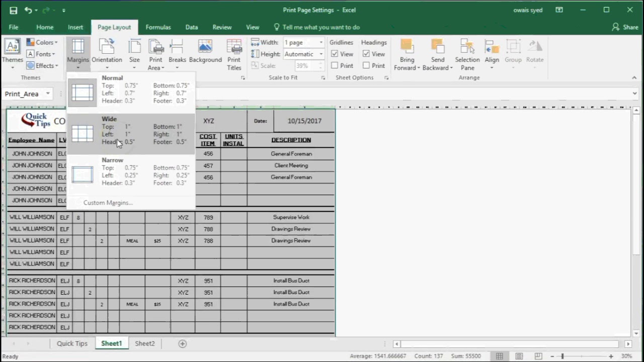 how to insert page breaks in excel 2016