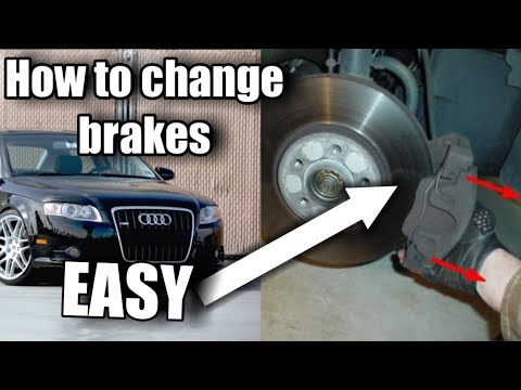 EASY Change front brakes on audi a4 - YouTube