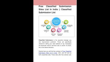 Free Classified Submission Sites List In India || Classified Submission List