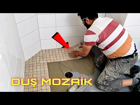 Banyo su yalıtımı ve duş zemini için mozaik kaplama - Banyo fayans seramik döşeme