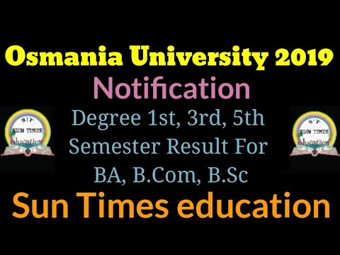 OU-2019|Degree 1st, 3rd, 5th Semester Result For BA, B.Com, B.Sc|| by Sun Times education||