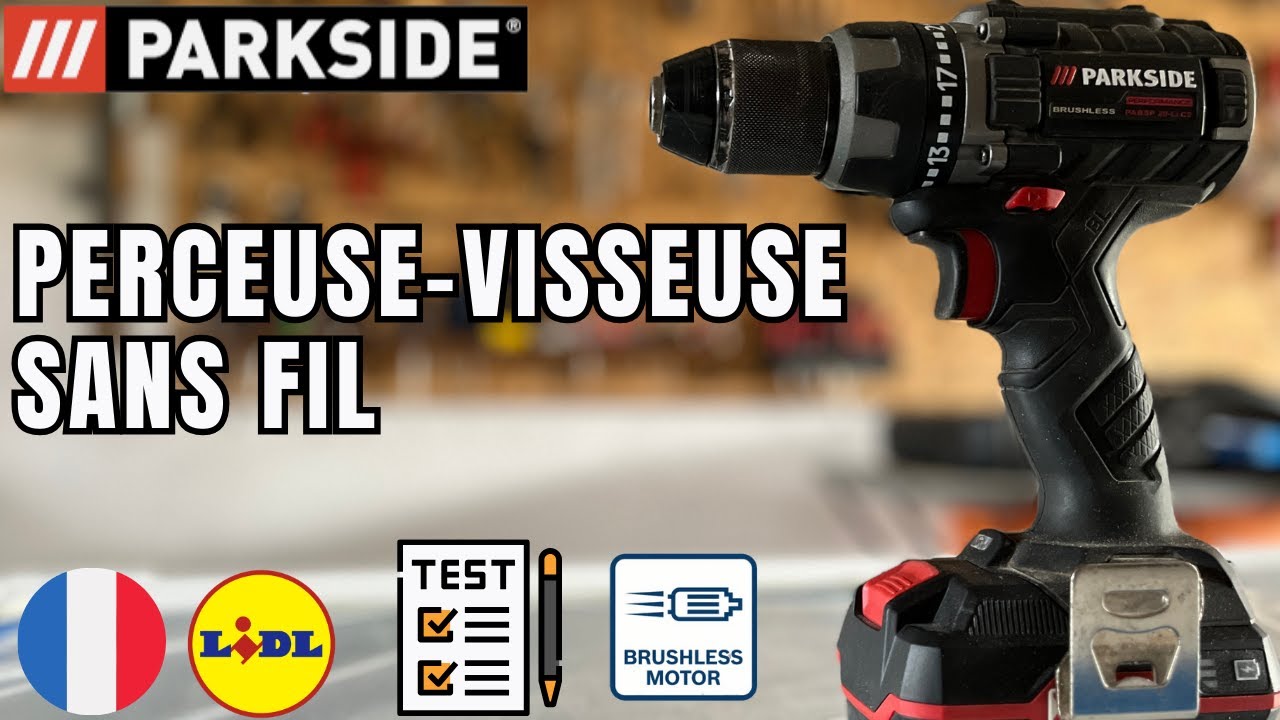 PERCEUSE-VISSEUSE SANS FIL PARKSIDE BRUSHLESS PABSP 20-Li C2 FRANCE  FRANÇAIS LIDL 