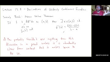 Lecture 13.8 - Derivatives of Uniformly Continuous Functions