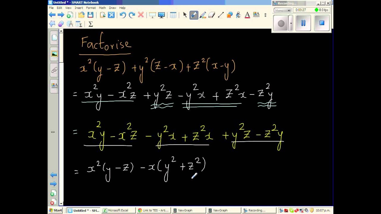 Factorising Cyclic Expression X 2 Y Z Y 2 Z X Z 2 X Y Youtube