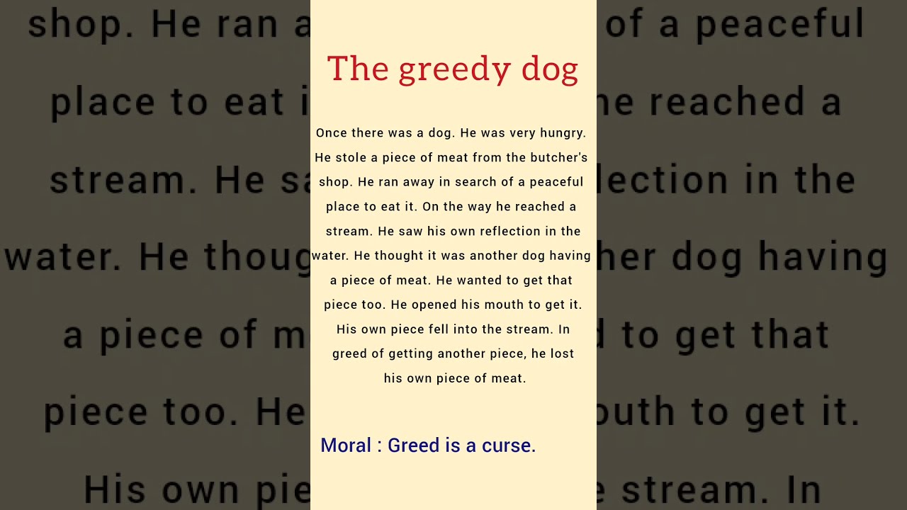 Greed Is A Curse Moral Story The Greedy Dog Youtubeshorts Shorts
