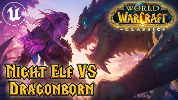 ⚔️ Warcraft: Night Elf vs Dragonborn 3D Animation - Unreal Engine 5 🐉