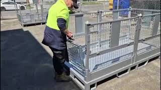 FM.2 - Folding Mesh Pallet Galvanised Finish Assemble