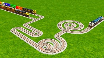 AI TRAINS CROSSING FOR ROUND CIRCLE ZIGZAG RAILROAD TRACKS RISKY RAILROAD TRACKS | @ITSRAILFUNGAMING