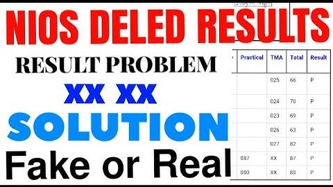 Nios Result Problem || XX, AB, SYCP SYCI solution || all trainee must watch