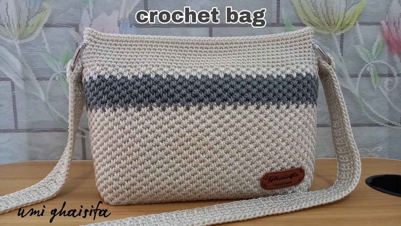 Tas Rajut Simple Elegan Motif Spike Untuk Pemula || Crochet Sling bag ...