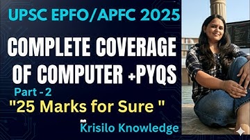 Part 2 || Computer with Previous Year Questions for EPFO-APFC 2025 ||