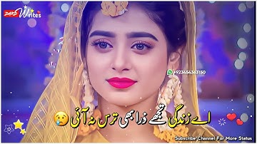 Ay Zindgi Tojhy Zara Bhi  || Sad Pakistani Drama Song WhatsApp Status || Sahir Ali Bagga Ost status