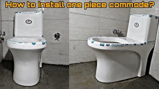 One piece commode installation