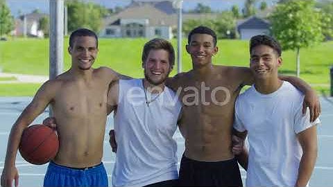 Group of teen basketball players | Stock Footage - Envato elements