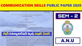 Degree 2nd sem communication skills public paper 2020